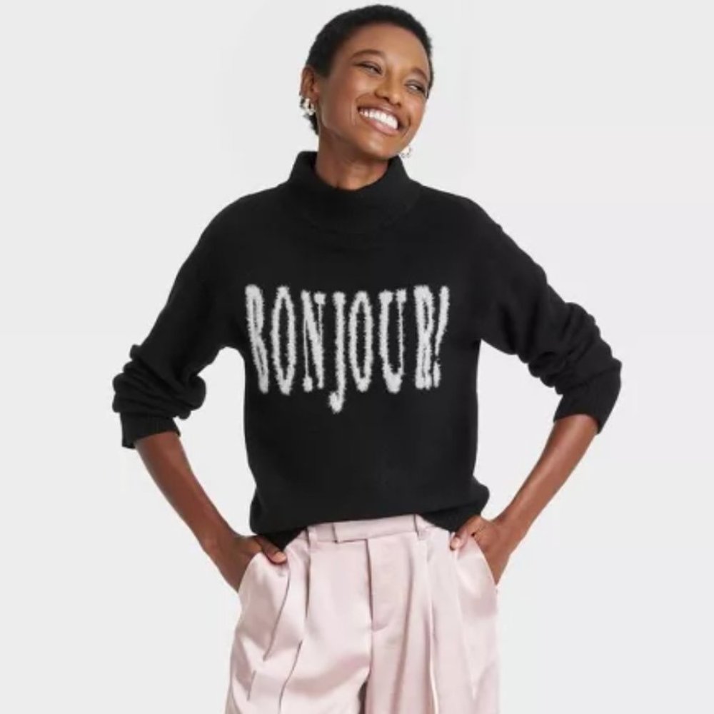 Women's Crewneck Graphic Pullover Sweater - A New Day
